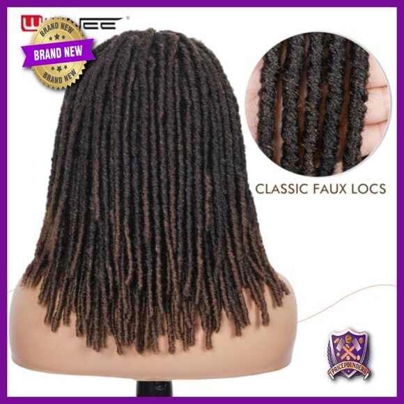 Short Braided Faux Locs Wig 14 Inch Full Lace Front Heat Resistant main image 6